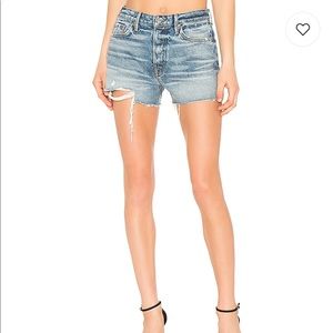 GRLFRND High-Rise Straight Leg Cut Off Short